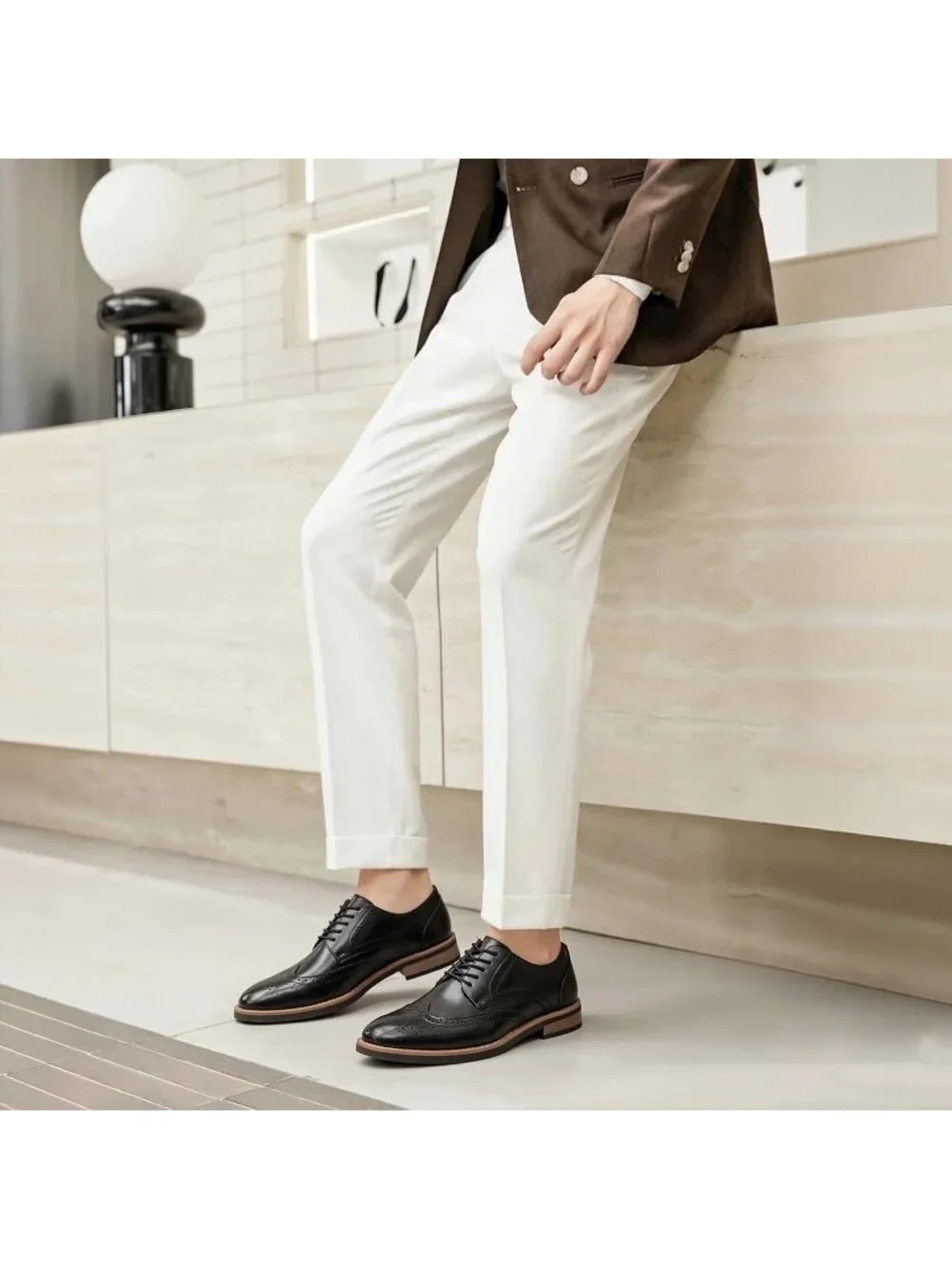 Men's Black Classic Formal Business Lace Up Comfort Oxford Dress Shoes